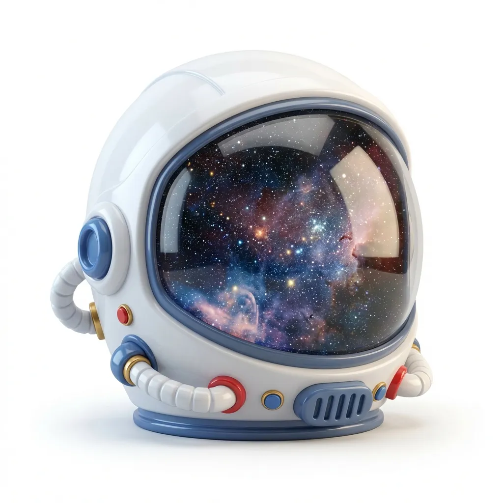 Astronautenhelm – Spielstein im Weltraum-Thema